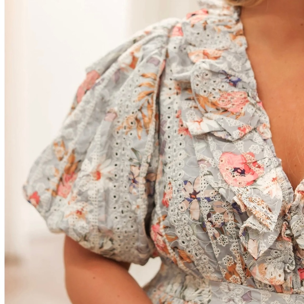 Dance & Marvel Tier Embroidered Spring Mini Dress - Picture 3 of 14
